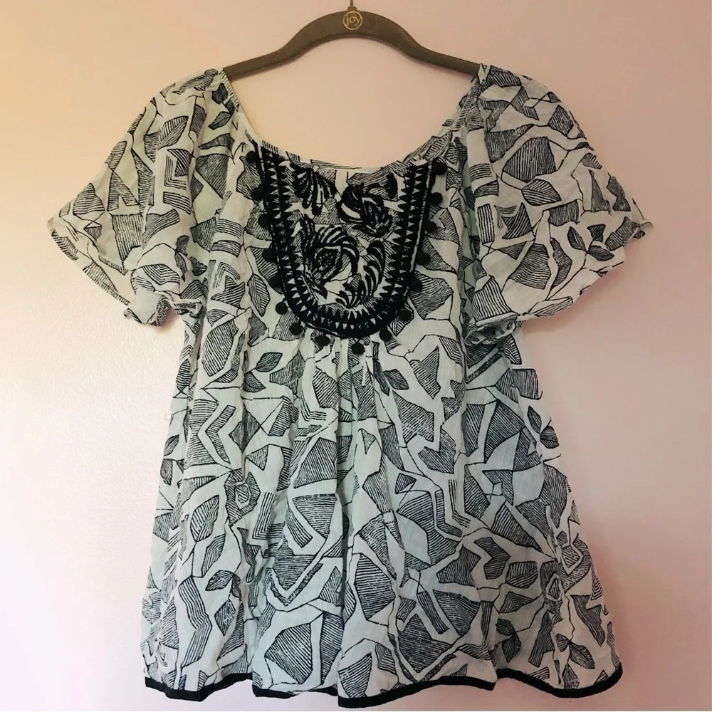 Anthropologie Floreat Embroidered Cuata Top - Picture 2 of 7
